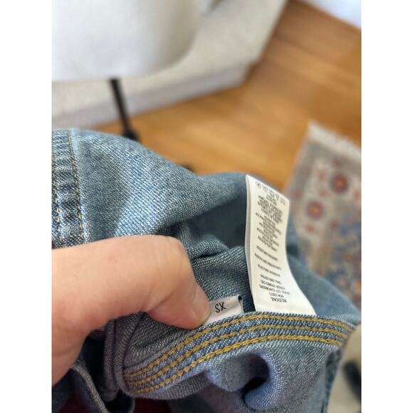 RE/DONE Oversize Denim Medium Blue Wash Boxy Mini Shirt Dress - Picture 6 of 8